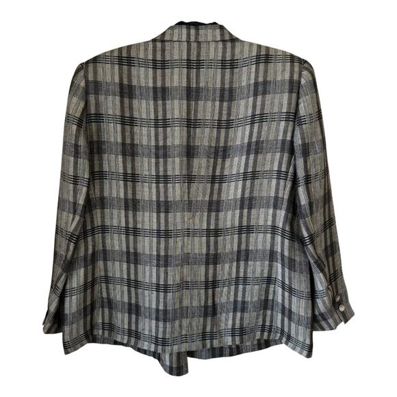 Burberry ( Burberrys' ) 90's Vintage Hemp / Linen Plaid Blazer Size XL ? - Picture 2 of 6